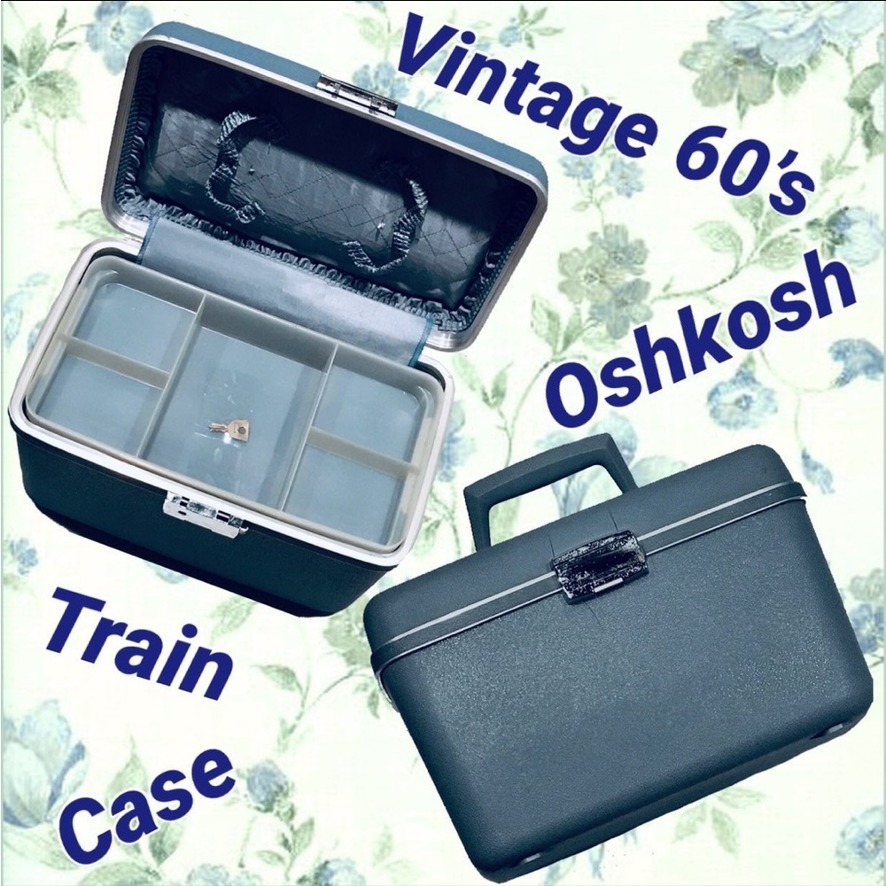 Vintage 60’s Train Case OSHKOSH w/Key!